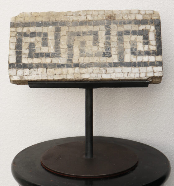 Antique Roman Style Mosaic Floor Fragment