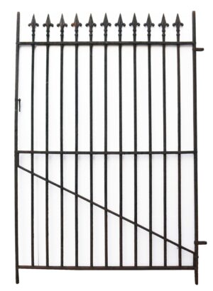 Antique Wrought Iron Gate with Decorative Finials