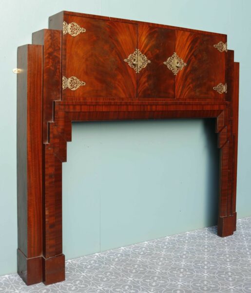 Art Deco Style Mahogany Fireplace