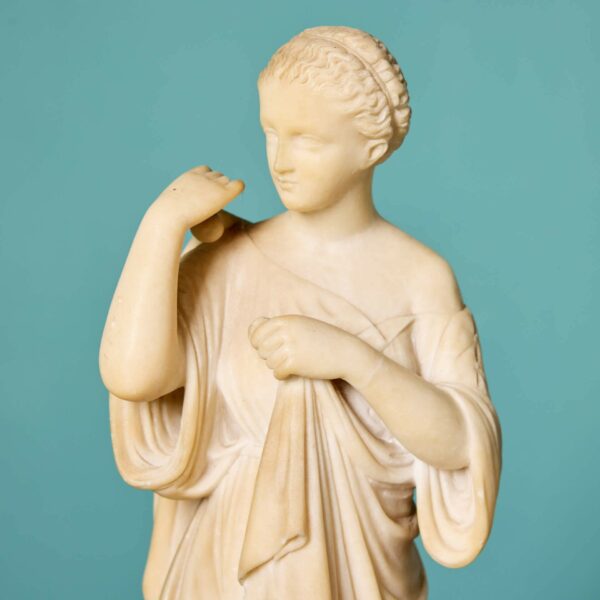 Antique Grand Tour Alabaster Statue of Diana di Gabii