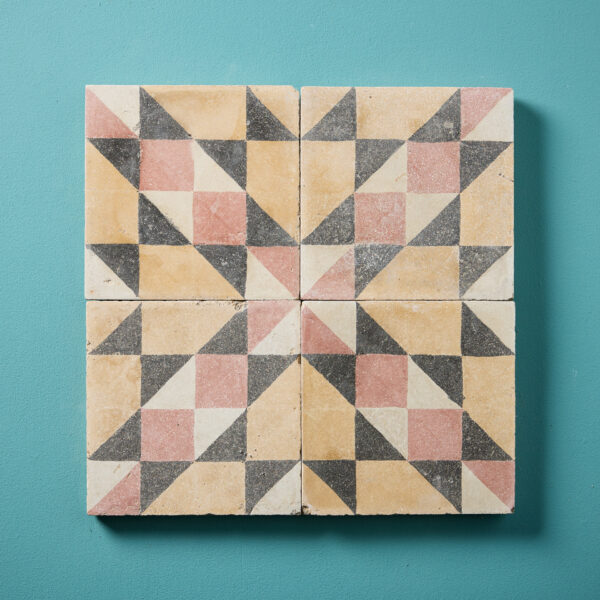 Reclaimed Patterned Encaustic Cement Floor or Wall Tiles 1.6 m2 (17.2 ft2)