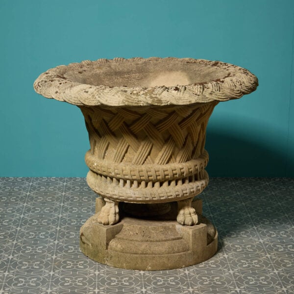Large Reclaimed Composition Stone Planter