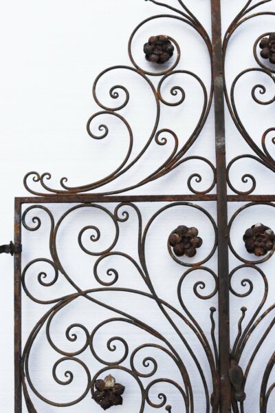 Pair of Wrought Iron Scroll Work Gates
