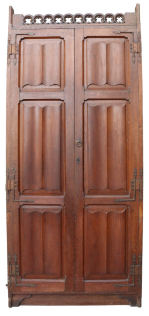 Set of Antique Oak Panelled Doors with Frame