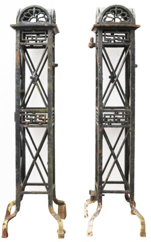 Pair of Georgian Wrought Iron Gate Posts