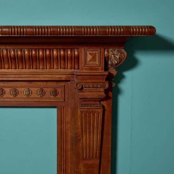 Victorian Style Carved Oak Fireplace