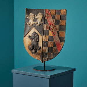 Polychrome Painted Heraldic Shield