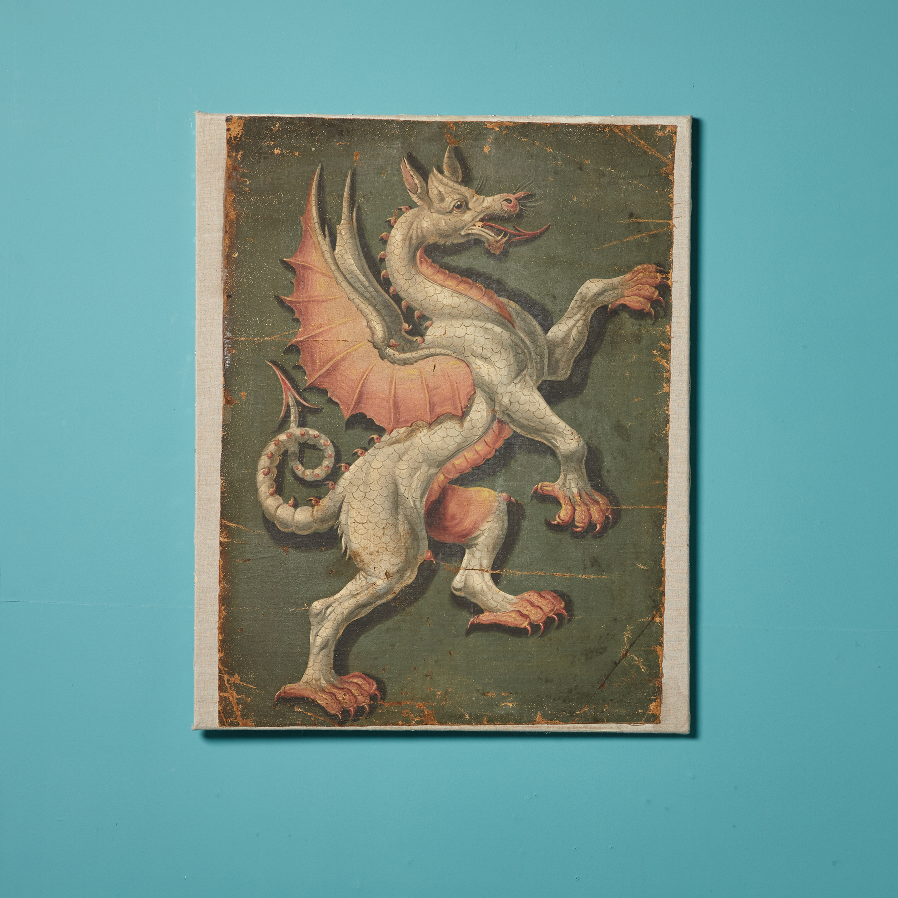 19th Century Oil Painting of a Griffin