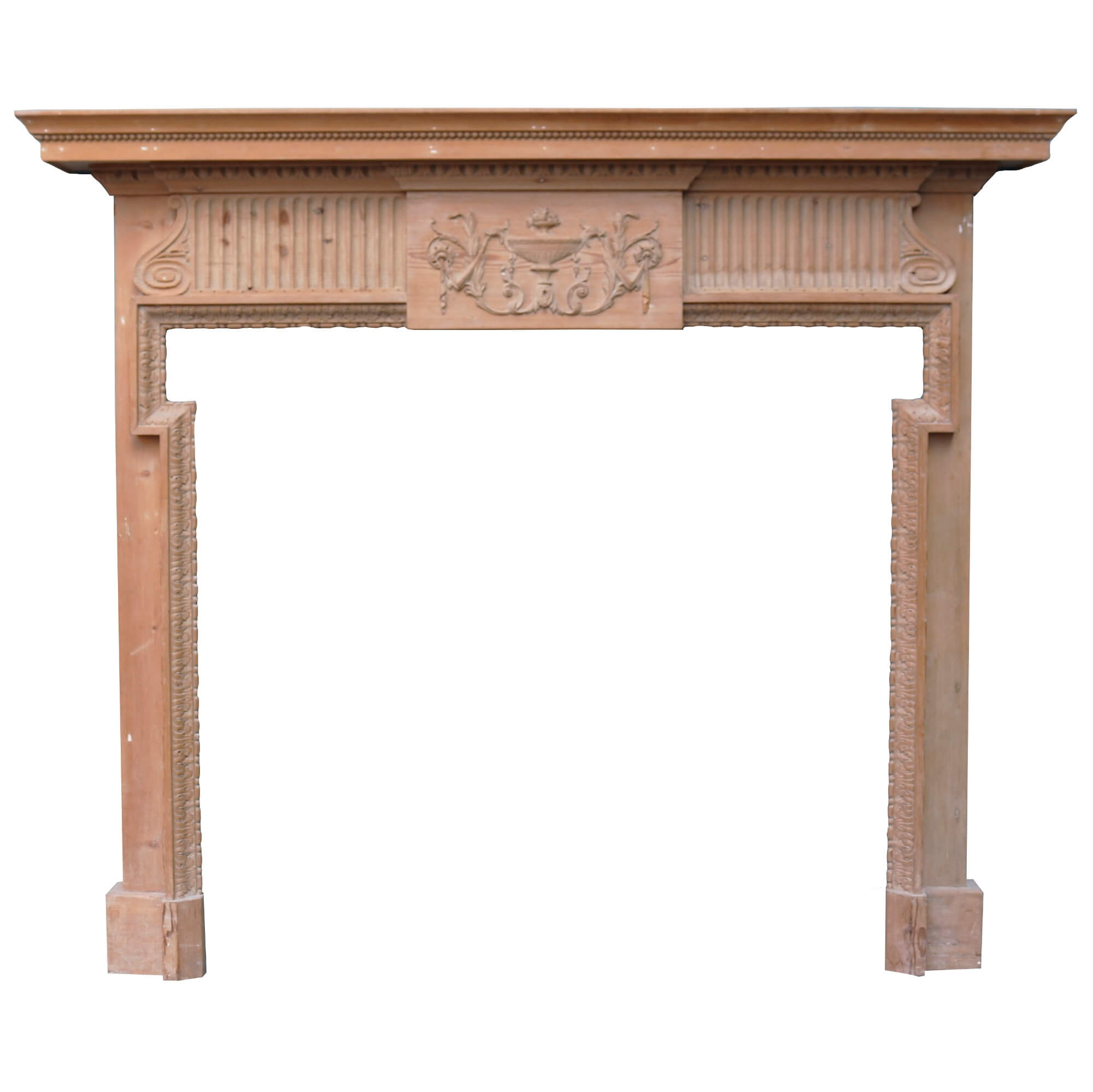 Carved Neoclassical Georgian Style Fireplace