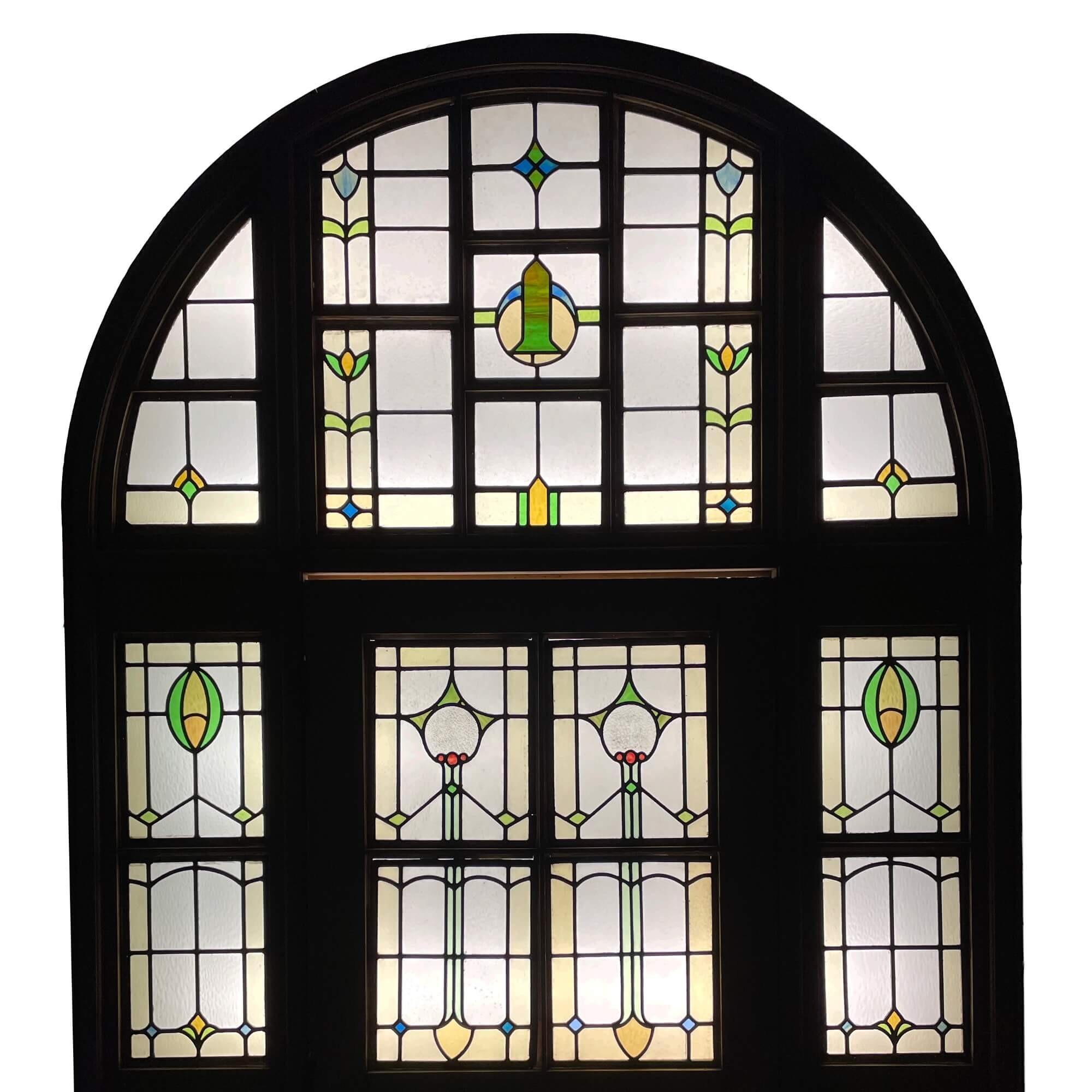 Art Nouveau Stained Glass Front Door With Frame Uk Heritage
