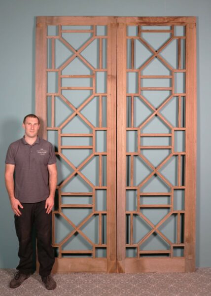 Large Art Deco Double Doors or Geometric Screen Panels