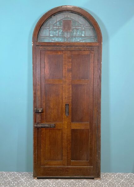 Victorian Front Door with Stained & Leaded Glass Fanlight