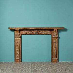 Large Victorian Carved Oak Fireplace with Green Man