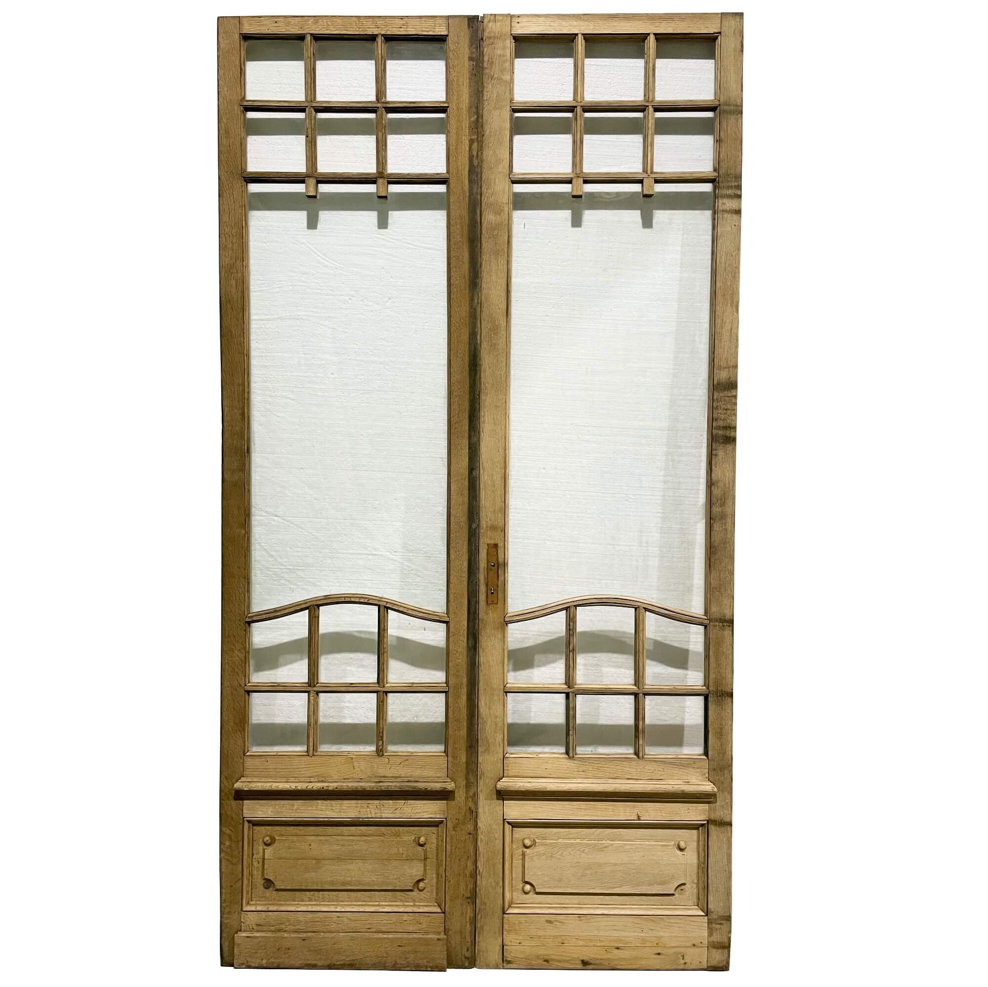 Set of Tall Glazed Reclaimed Oak Double Doors
