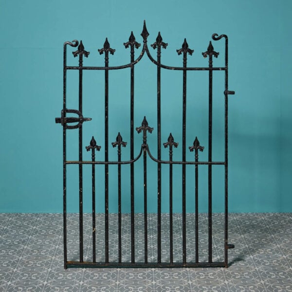 Reclaimed Victorian Wrought Iron Side Gate with Finials