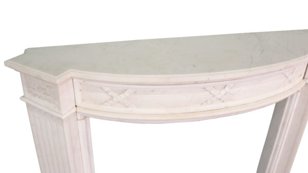 Bowfronted Antique White Marble Fireplace