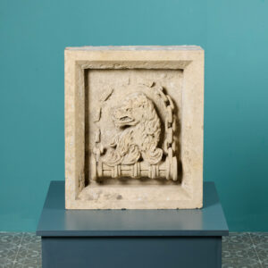 Antique Limestone Lion Crest or Plaque