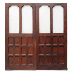 Set of Reclaimed Dark Oak Interior Doors with Glazing