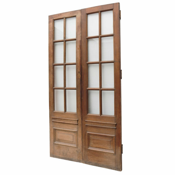 Pair of Tall Reclaimed Glazed Oak Double Doors