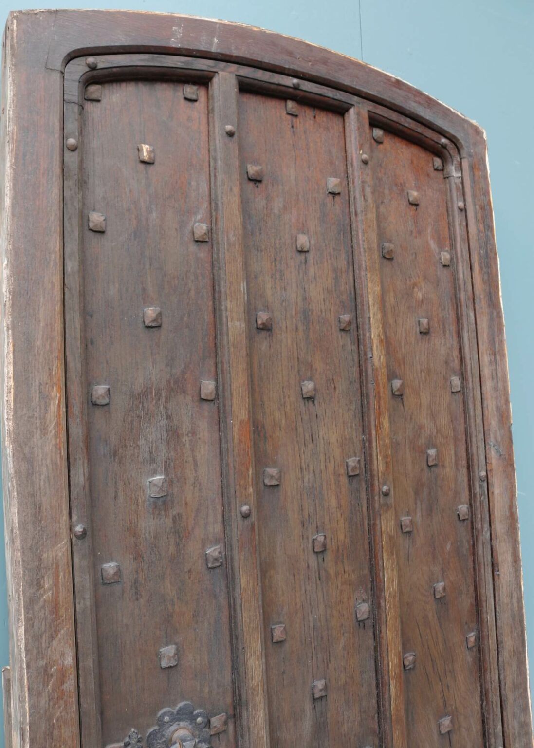 Victorian Exterior Studded Oak Door with Frame - UK Architectural Heritage