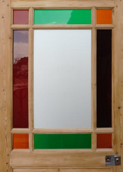 French Country Internal Door with Multicoloured Glazing