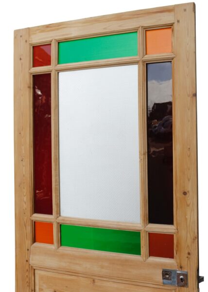 French Country Internal Door with Multicoloured Glazing