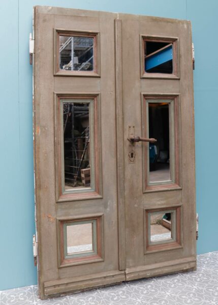 Set of Antique Double Doors with Mirrored Panels