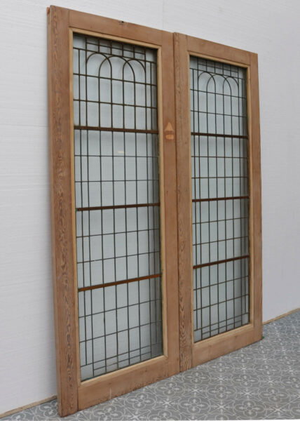 Set of Reclaimed Copperlight Art Deco Double Doors (3)