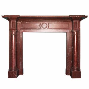 Antique French Rouge Griotte Marble Fireplace
