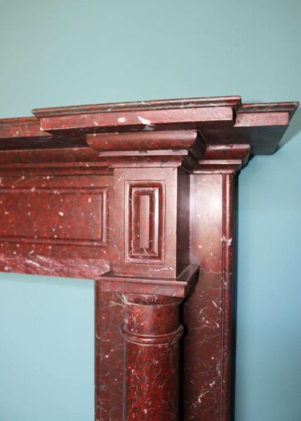 Antique French Rouge Griotte Marble Fireplace