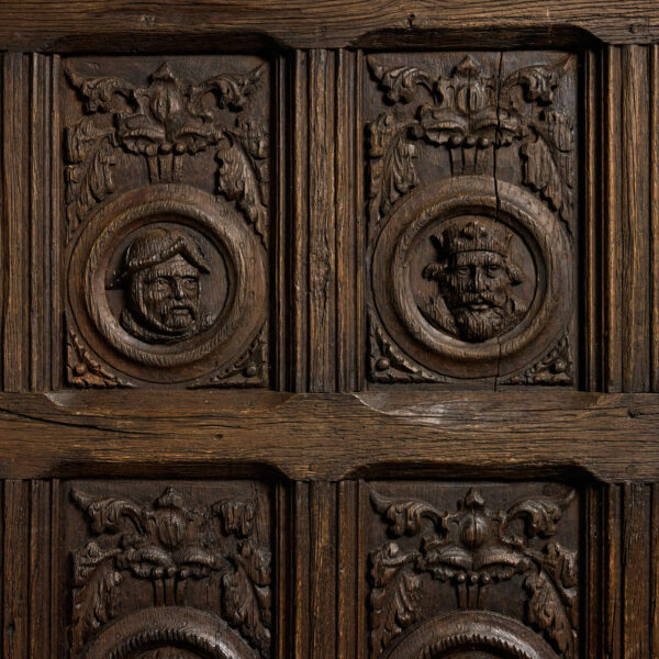 Regal Tudor Style Antique Carved Oak Panel
