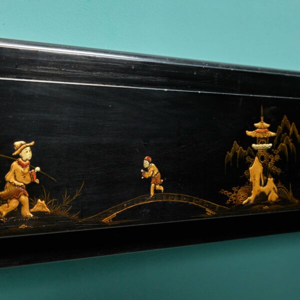 Black Chinoiserie Painted Fireplace