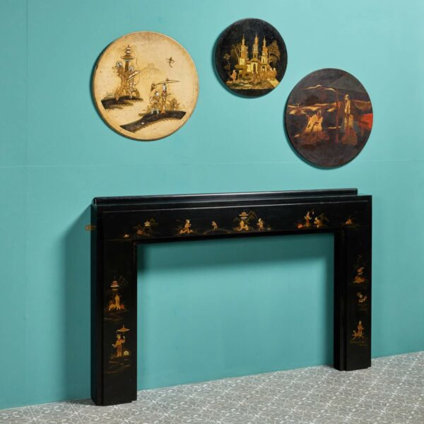 Set of 3 Decorative Round Chinoiserie Wall Hangings