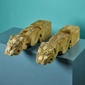 Pair of Gothic Antique Stone Gargoyles
