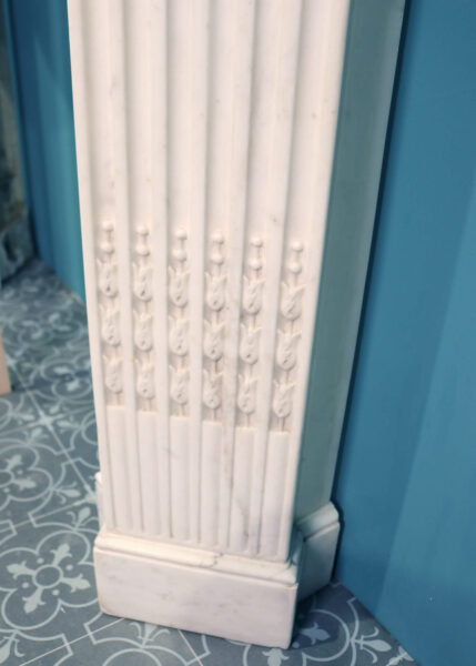 Bowfronted Antique White Marble Fireplace