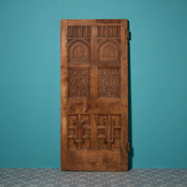 Arts & Crafts Style Carved Oak Door