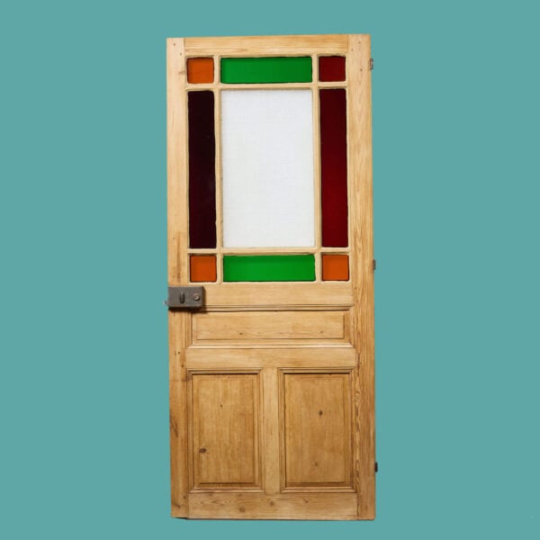 French Country Internal Door with Multicoloured Glazing
