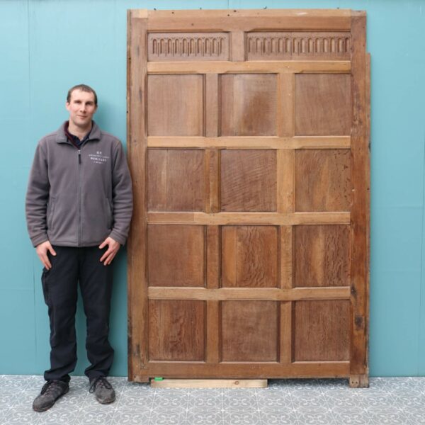 6.4m Run of Full Height Jacobean Style Oak Wall Panelling