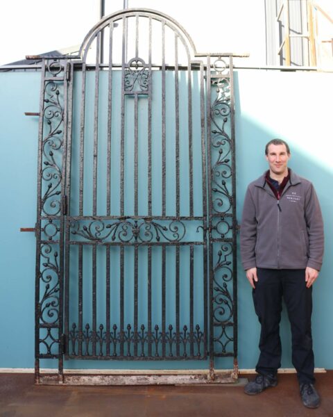 Tall Victorian Wrought Iron Garden Gate with Frame