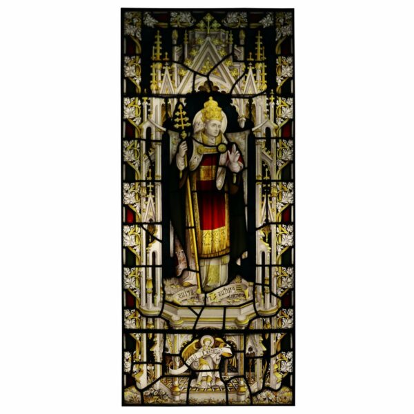 Antique Stained Glass Window of Saint Gregory