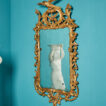 French Rococo Parcel Gilt Oval Wall Mirror