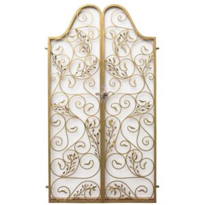 Gold Hollywood Regency Style Wrought Iron Garden Gates