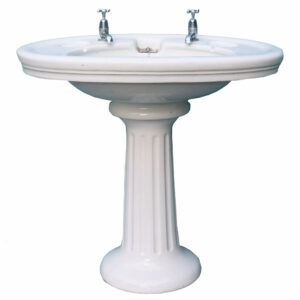 Edwardian Antique Porcelain Pedestal Sink