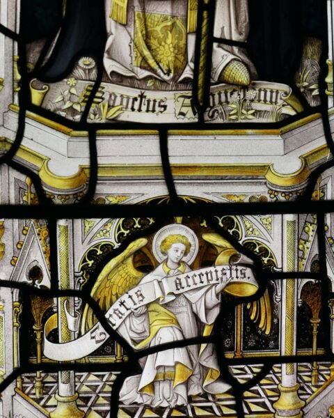 Antique Stained Glass Window of Saint Augustine