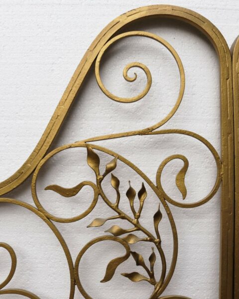 Gold Hollywood Regency Style Wrought Iron Garden Gates