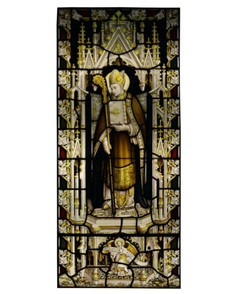 Antique Stained Glass Window of Saint Augustine