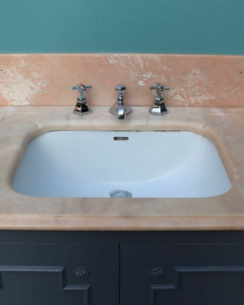 Reclaimed Mid-century Marble Sink with Cabinet