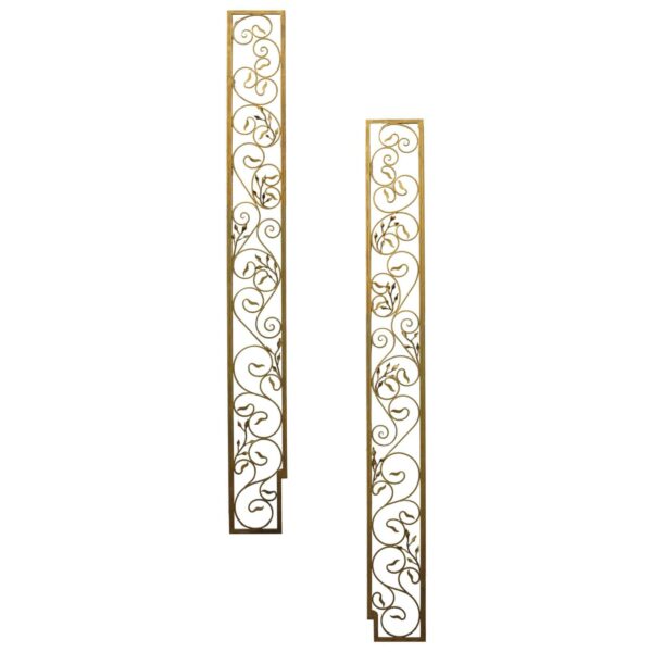 Set of Gold Hollywood Regency Style Wrought Iron Panels