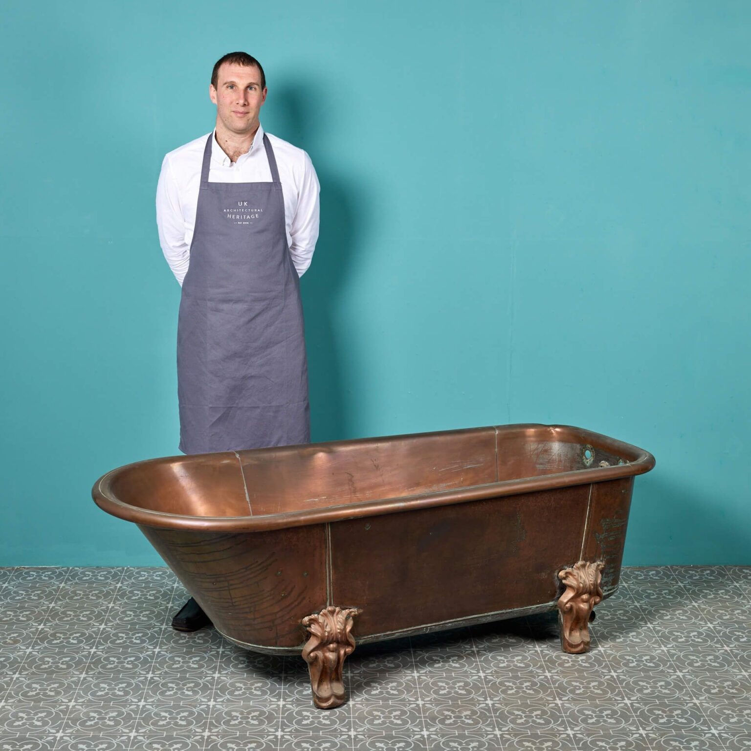 Antique Copper Roll Top Bathtub by Ewart & Son UK Architectural Heritage