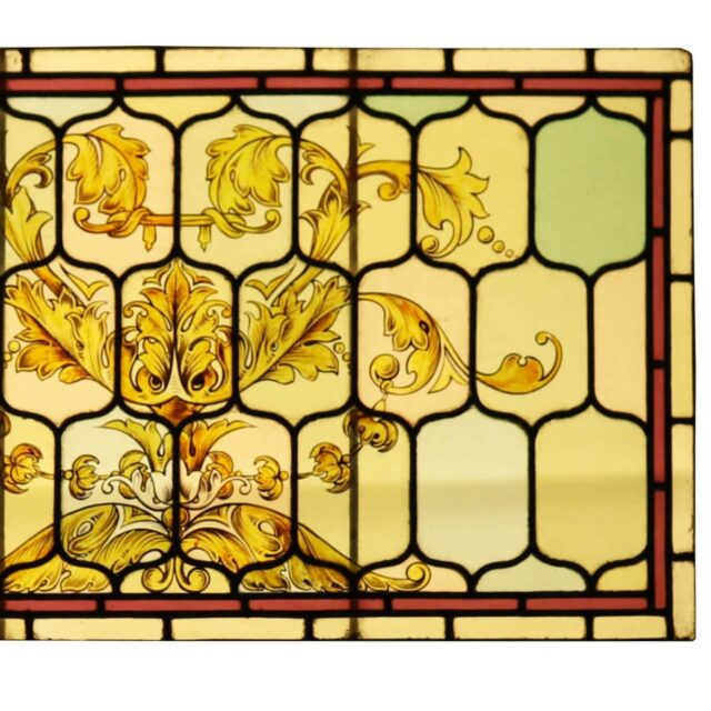 Antique Victorian Stained Glass Window UK Architectural Heritage